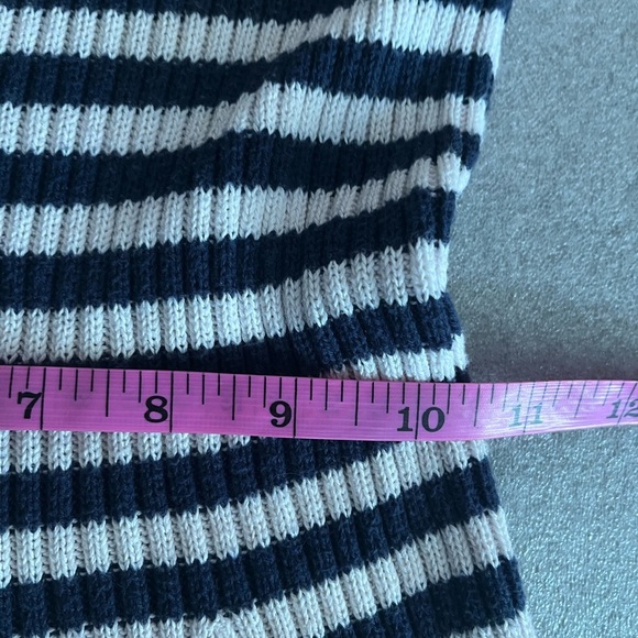[S]Aerie Navy and White Striped Fit and Flare Nautical Knit Cotton Dress CHN - Picture 4 of 8